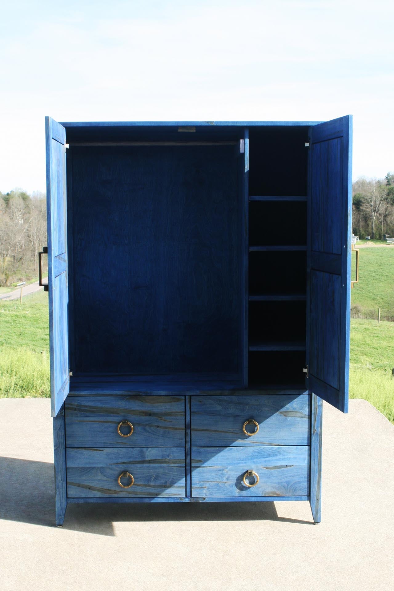 Blue Armoire wiht Four Drawers X4222bb