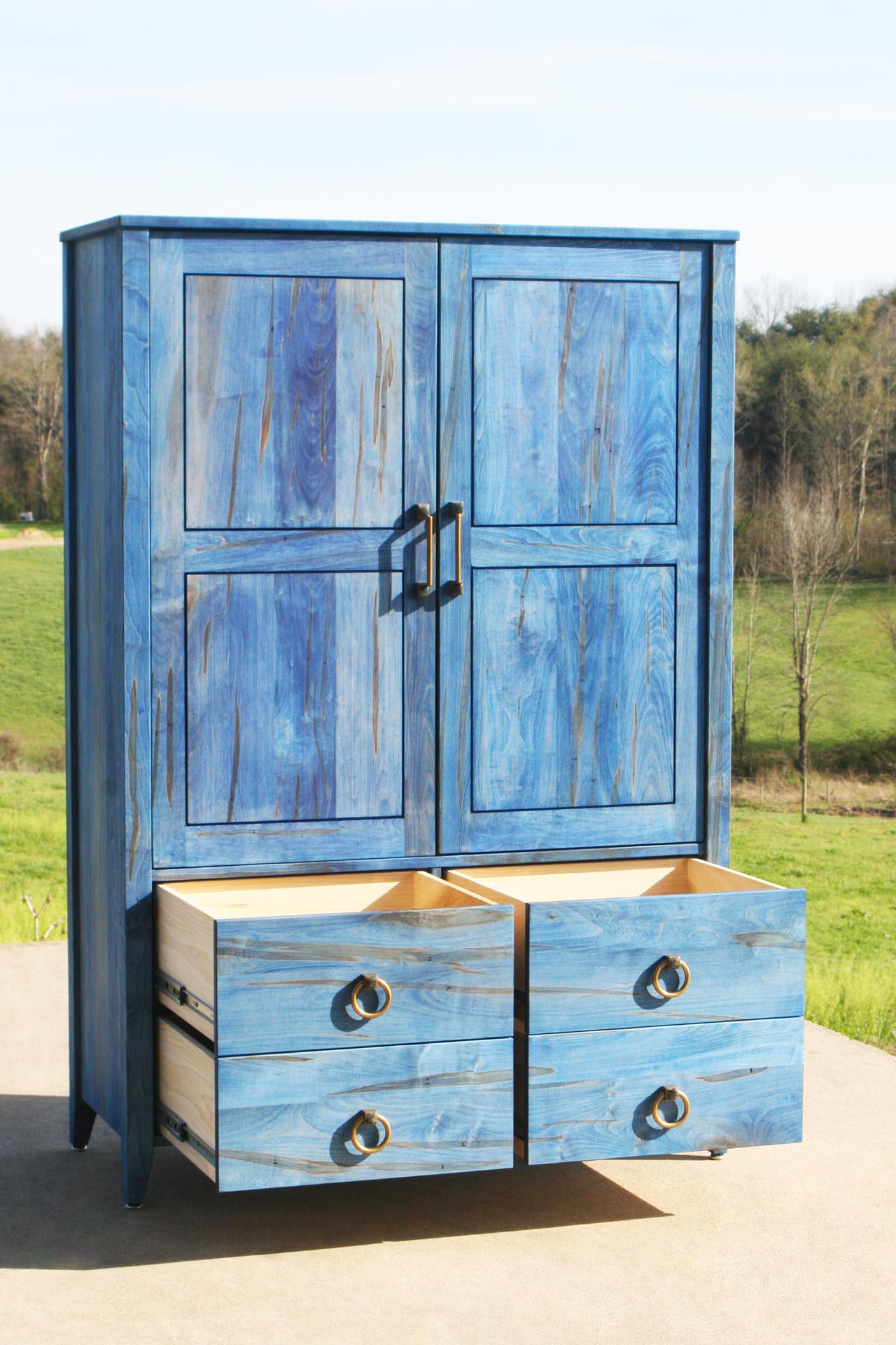 Blue Armoire wiht Four Drawers X4222bb