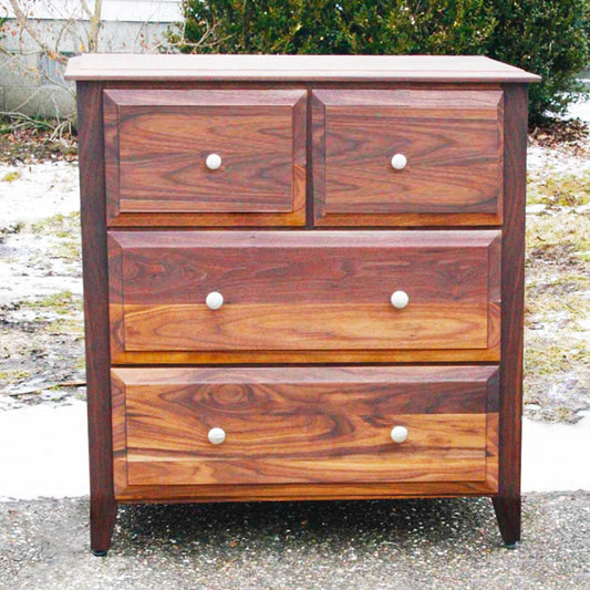 front view dresser natural walnut with drawers
