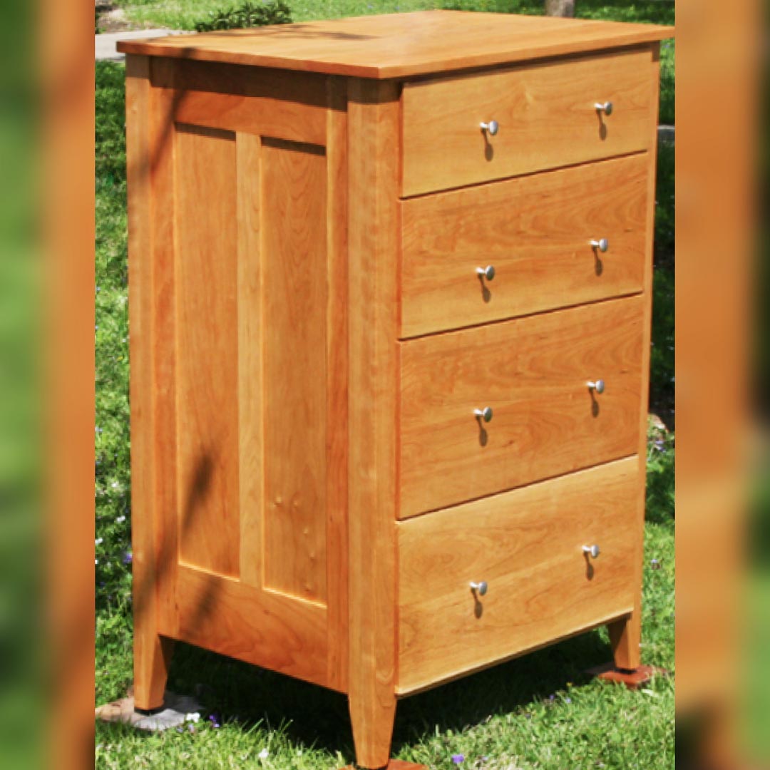 dresser hardwood angled view 4 drawers