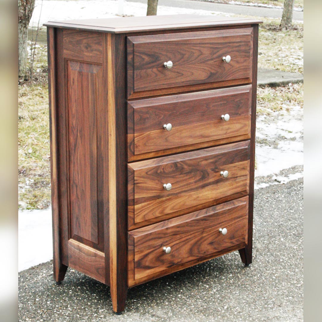 walnut dresser hardwood 4 drawers