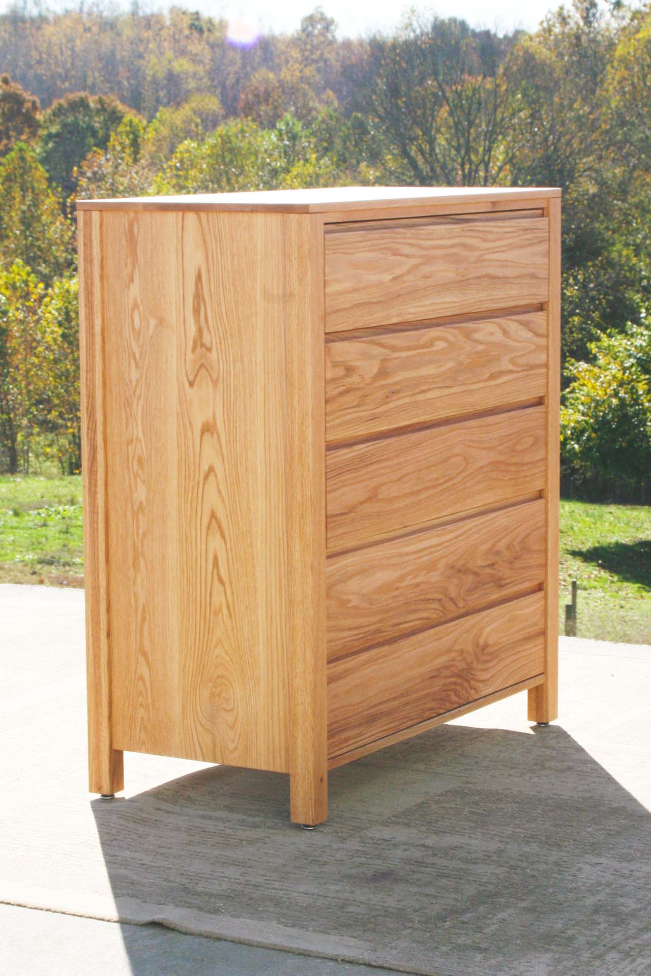 angled view natural Dresser with 5 drawers