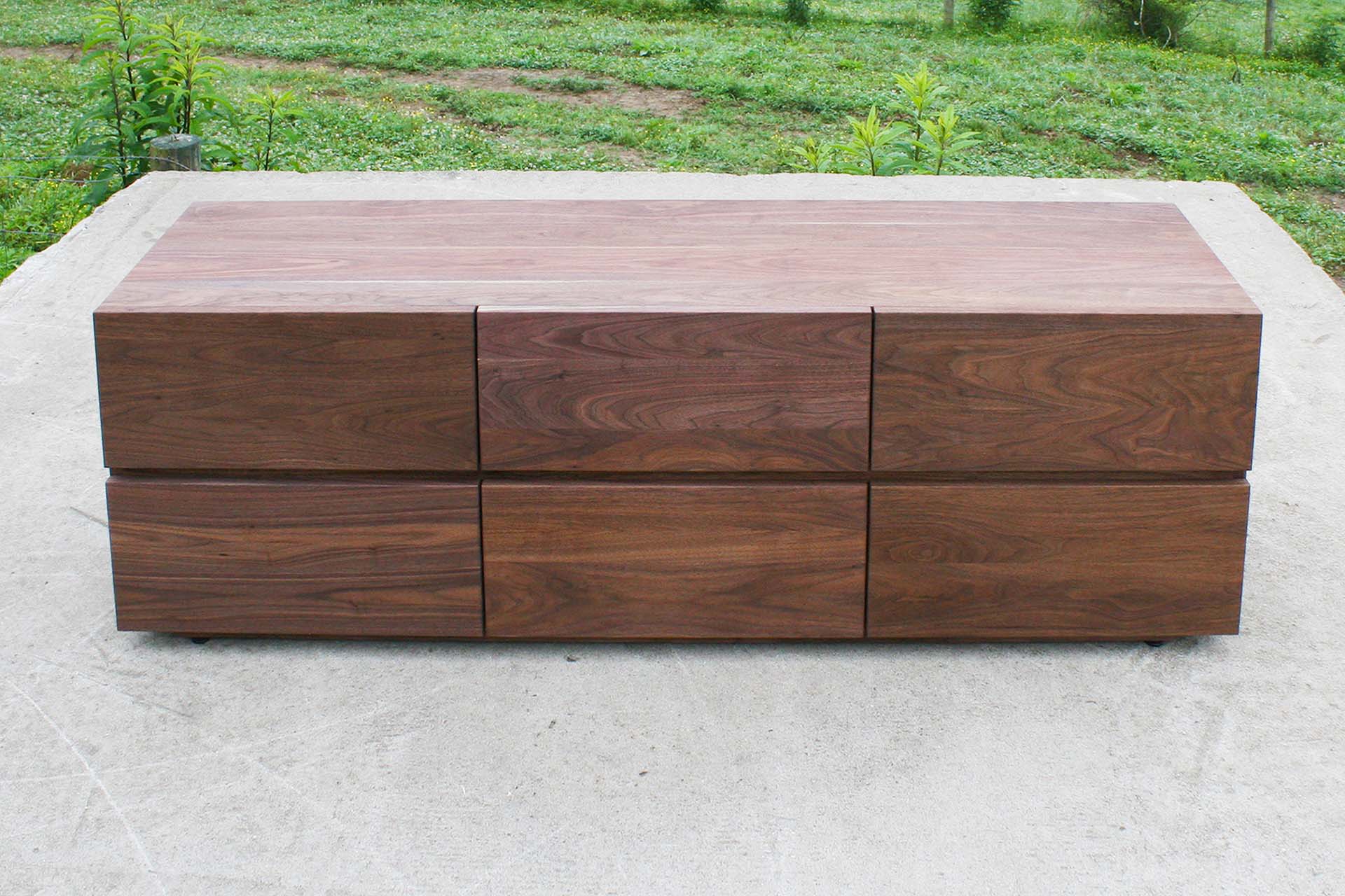 Triple Dresser front view walnut