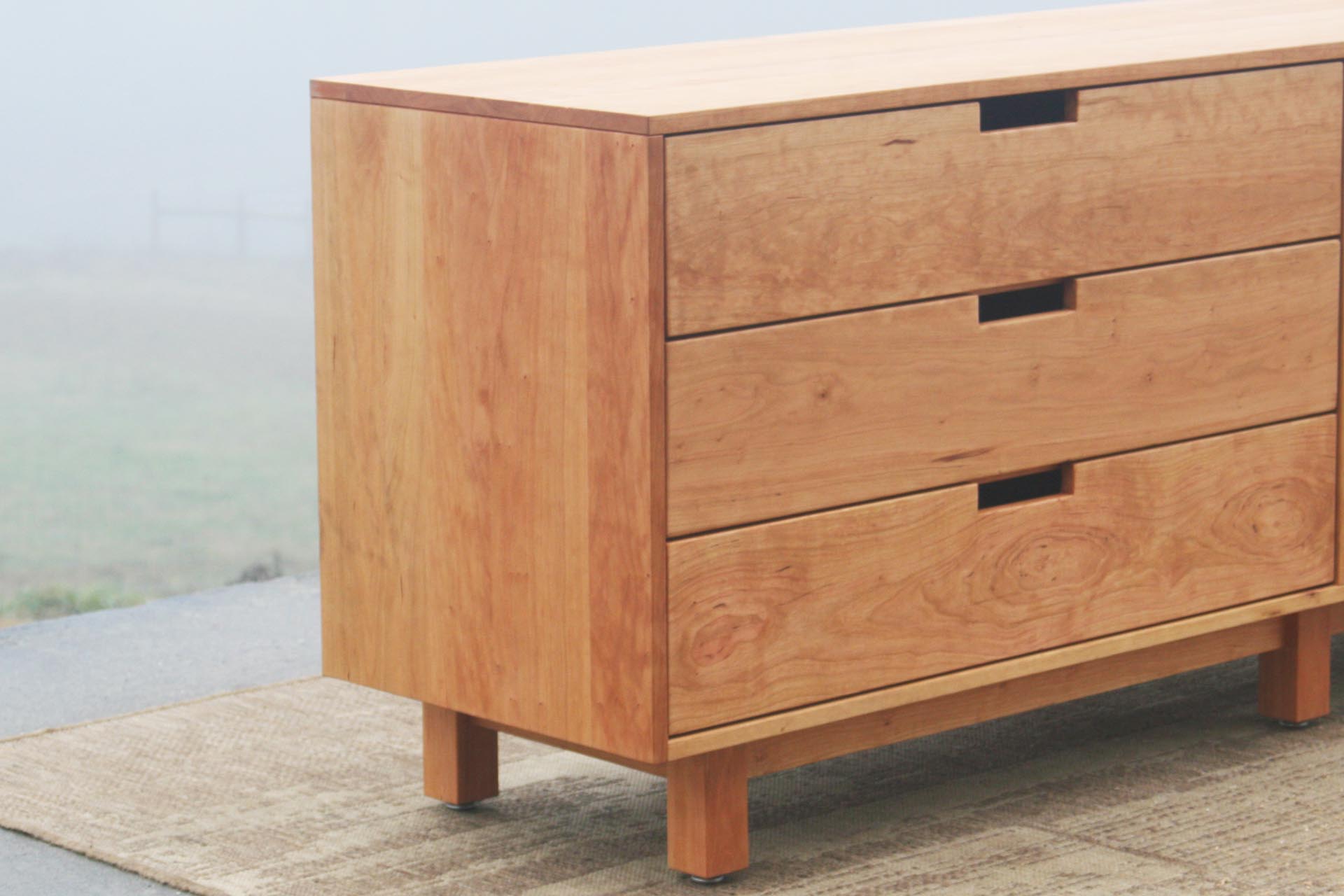 6 drawer double dresser with inset drawers mid shot