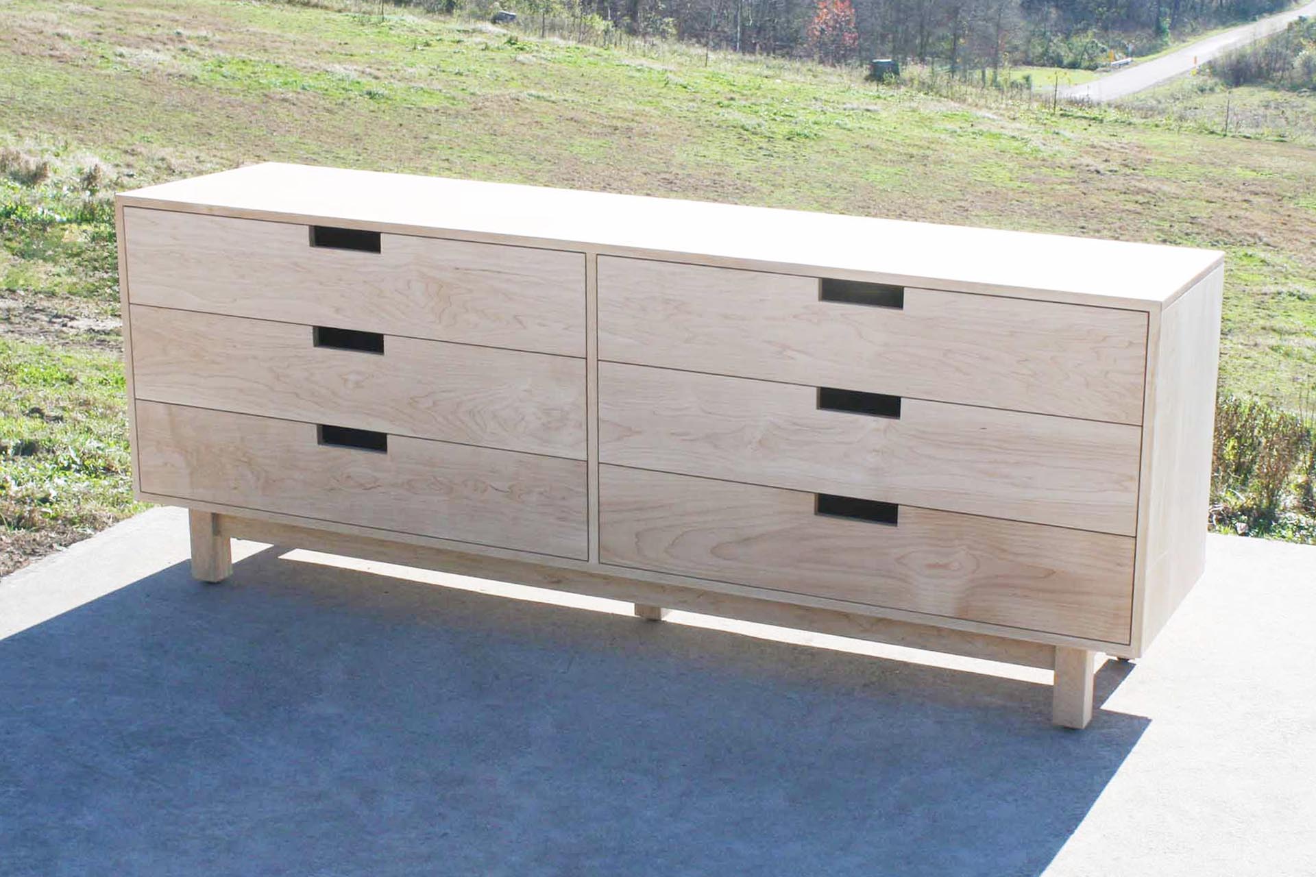 6 drawer double dresser with inset drawers