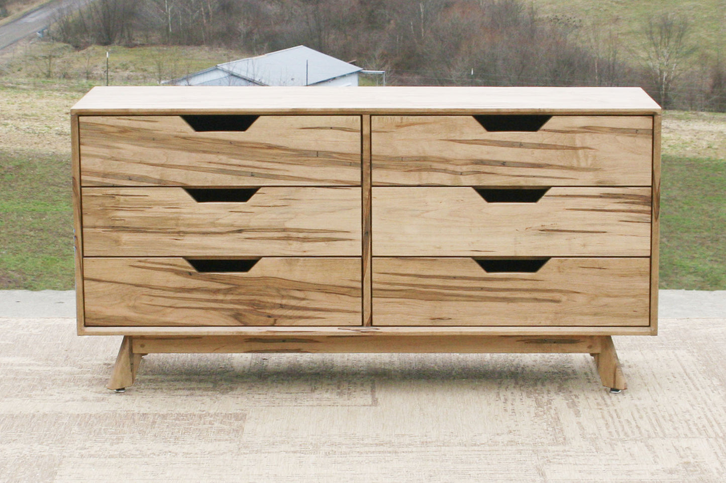 front view Modern dresser with angled legs