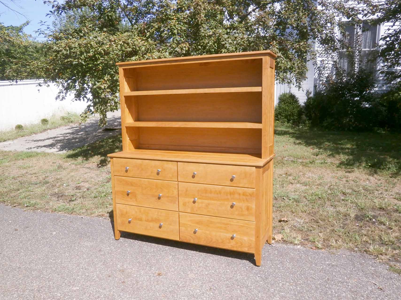 cherry dresser with hutch