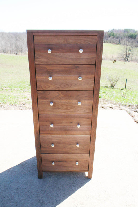 front view Chest with 6 Inset Drawers and Flat Sides