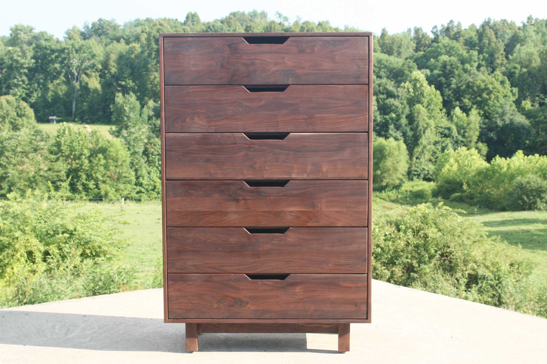 front view tall dresser with 6 deep drawers