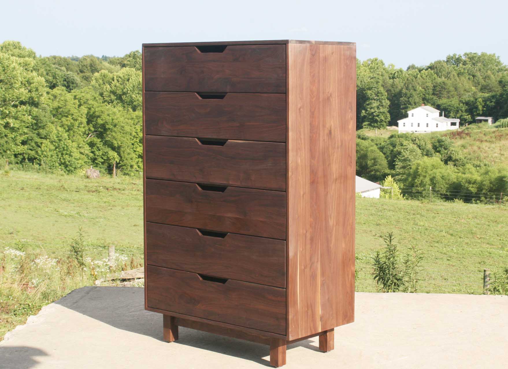 hardwood tall dresser with 6 deep drawers