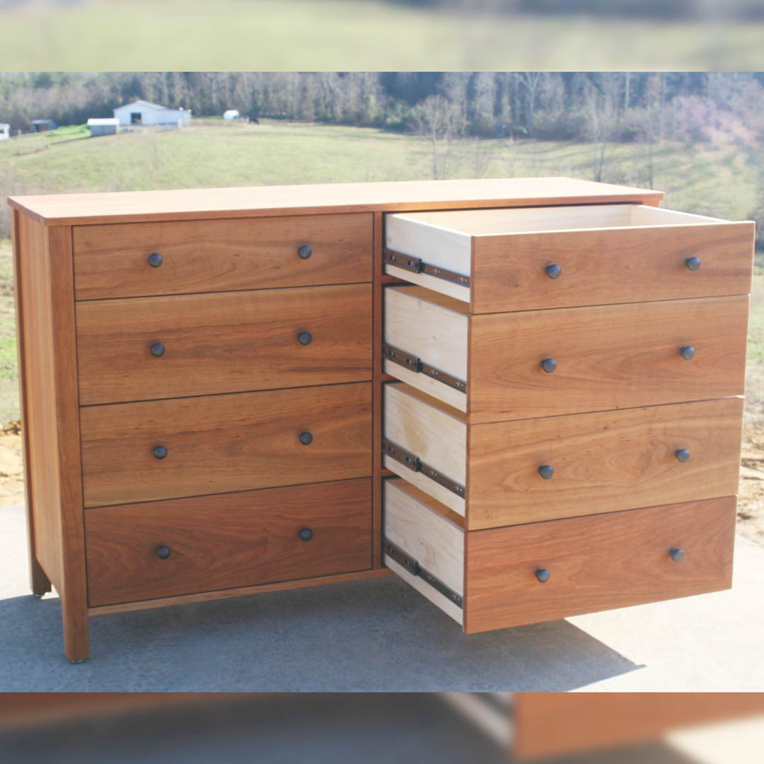 8 drawer chest of drawers with drawers open 