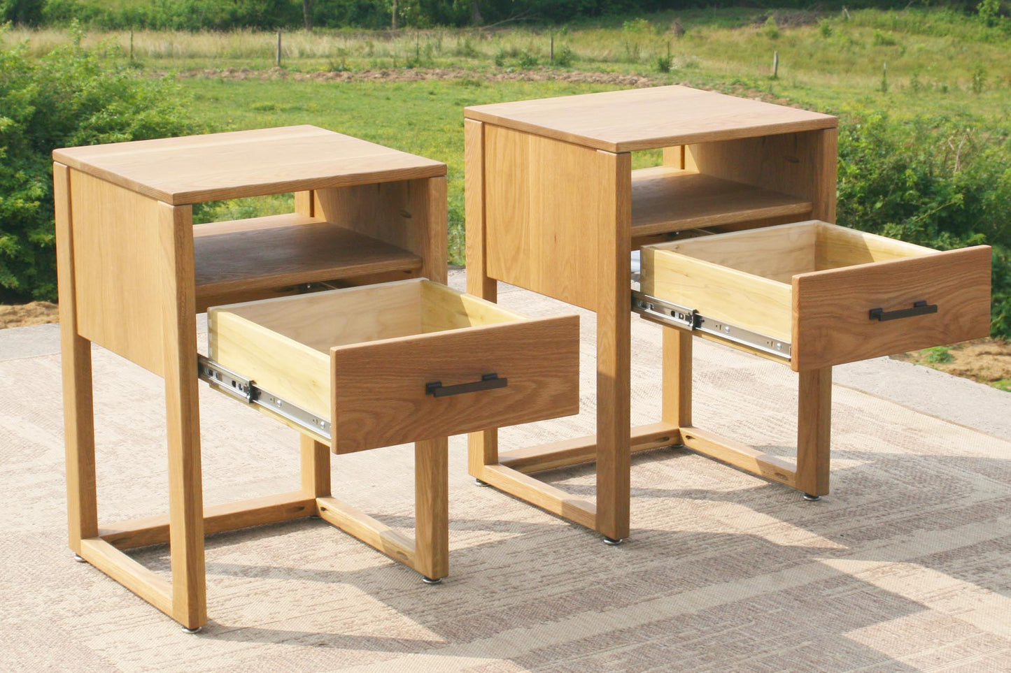 bedside cabinets with drawer and shelf open