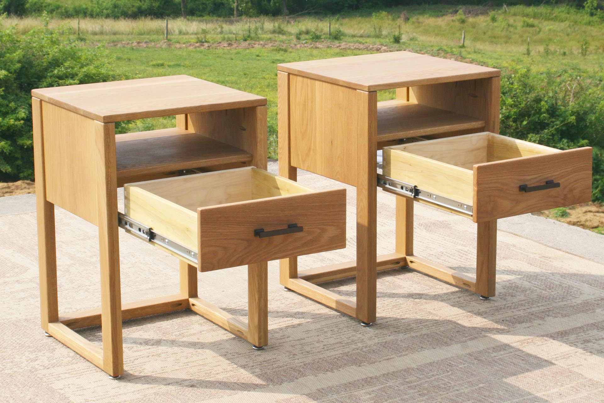 bedside cabinets with drawer and shelf open