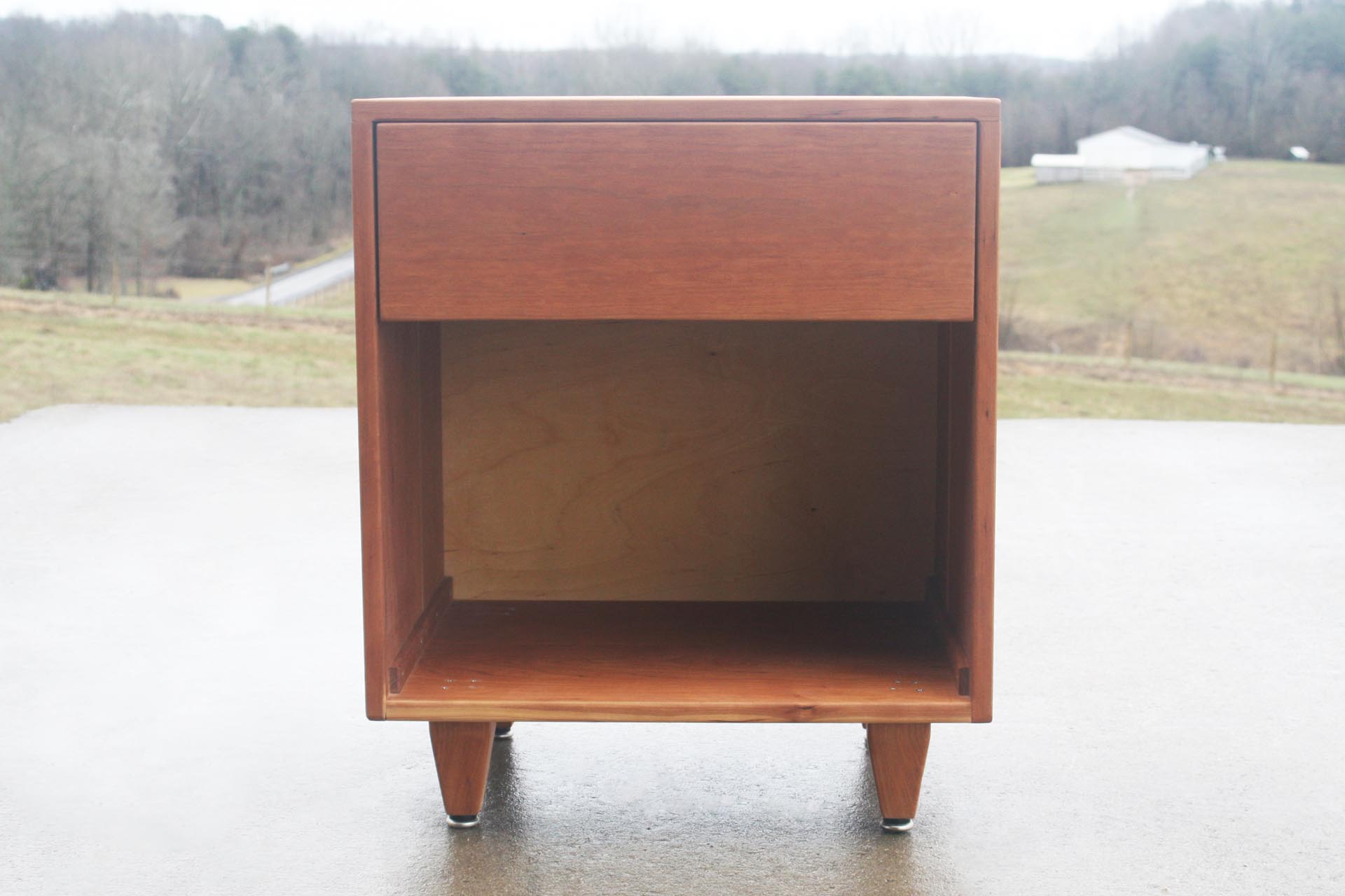 Modern Storage Nightstand front view hardwood