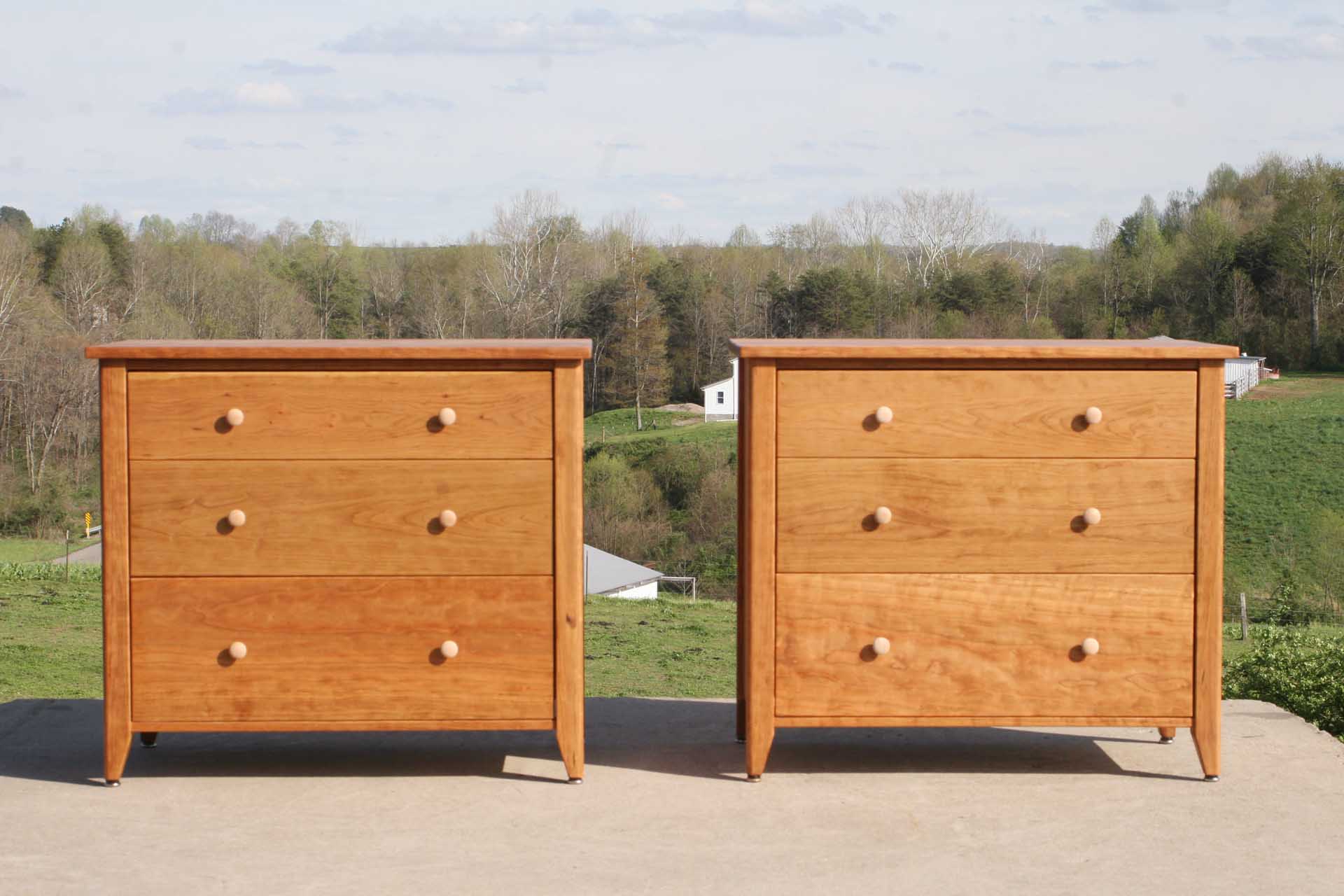 3 drawer nightstand front view