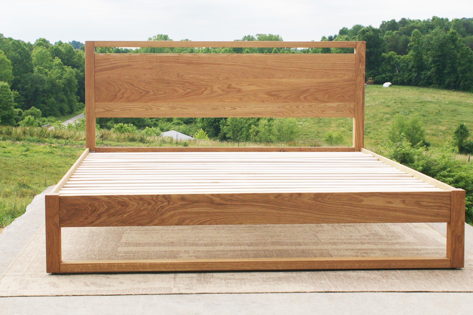 front view modern platform bed