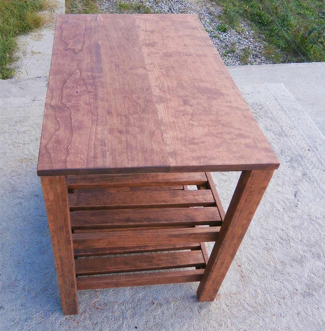 top view bedside table with two open shelves