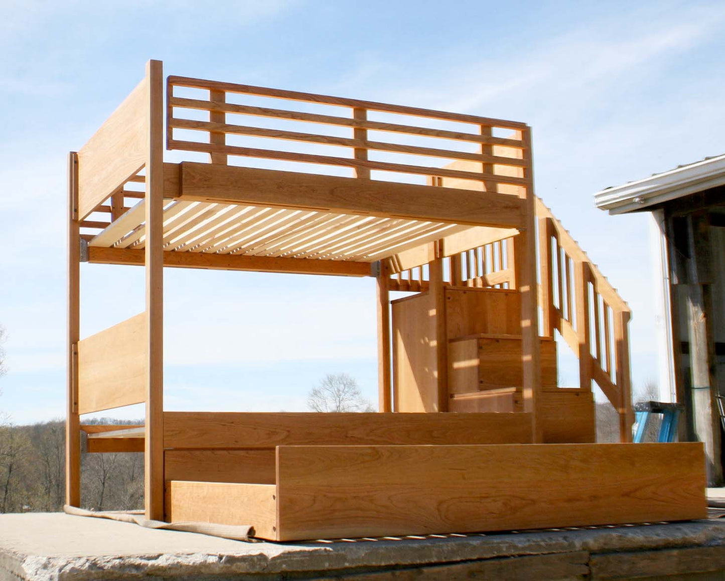 Bunk Bed with Stairs and Trundle btsnv01