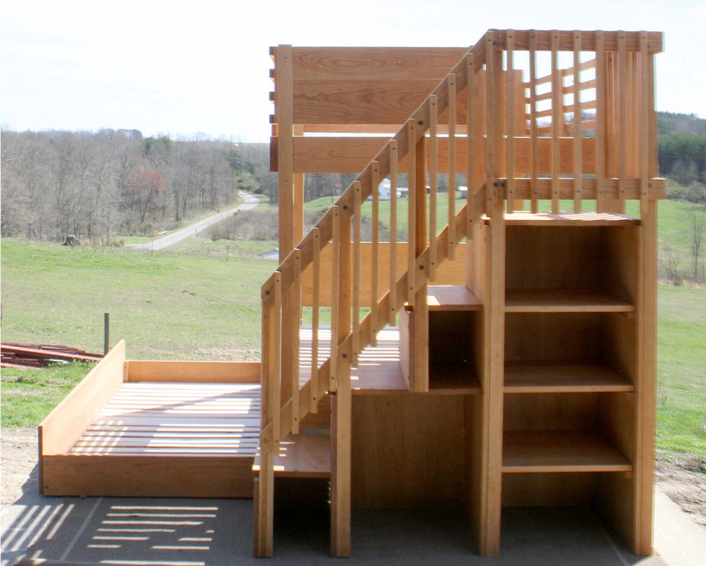 Bunk Bed with Stairs and Trundle btsnv01