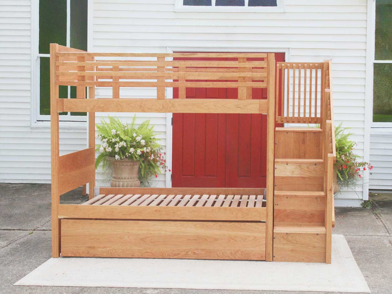 Bunk Bed with Stairs and Trundle btsnv01