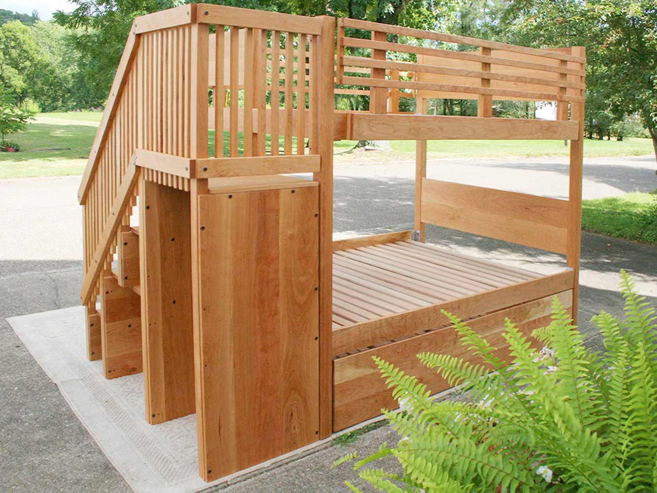 Bunk Bed with Stairs and Trundle btsnv01