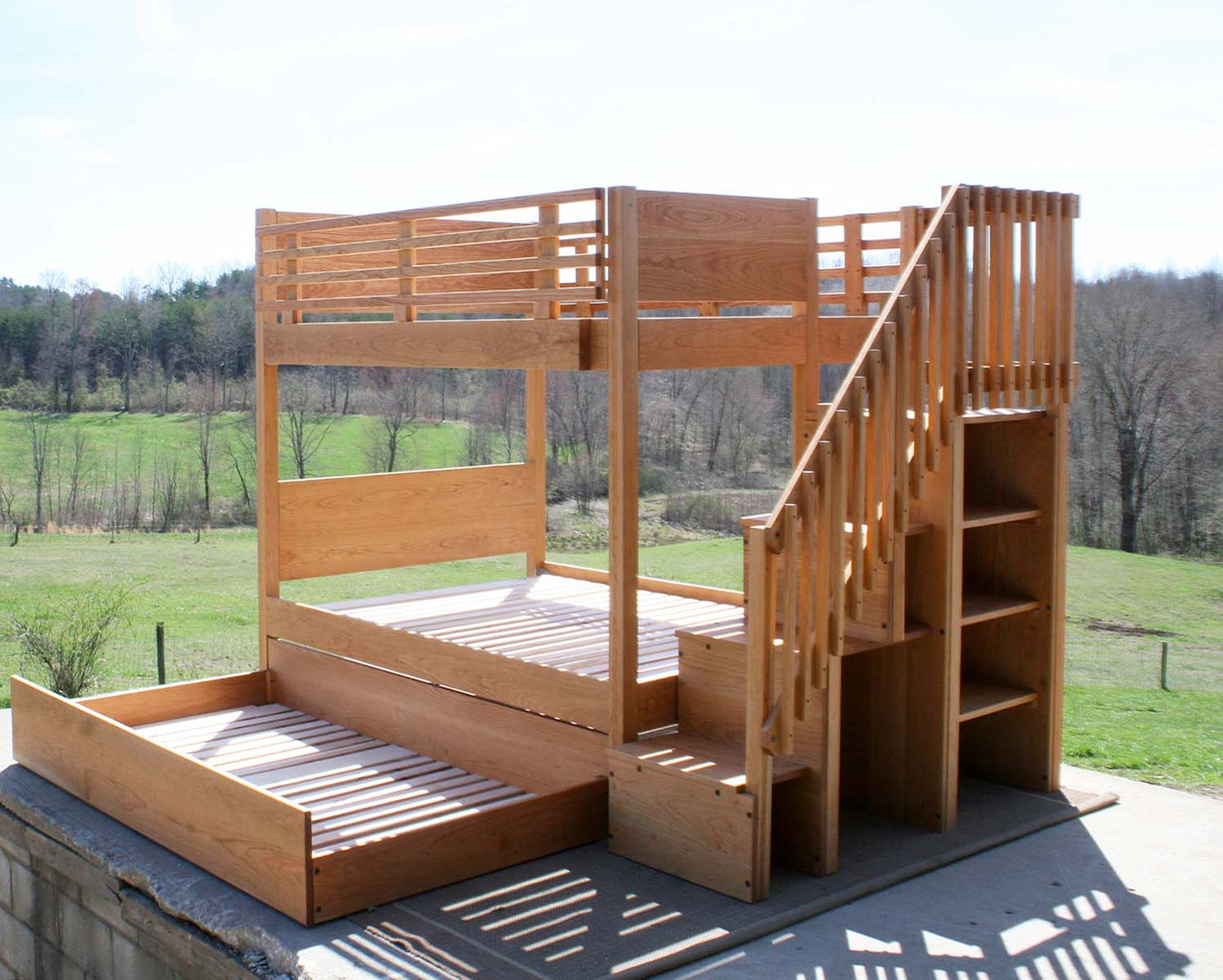 Bunk Bed with Stairs and Trundle btsnv01