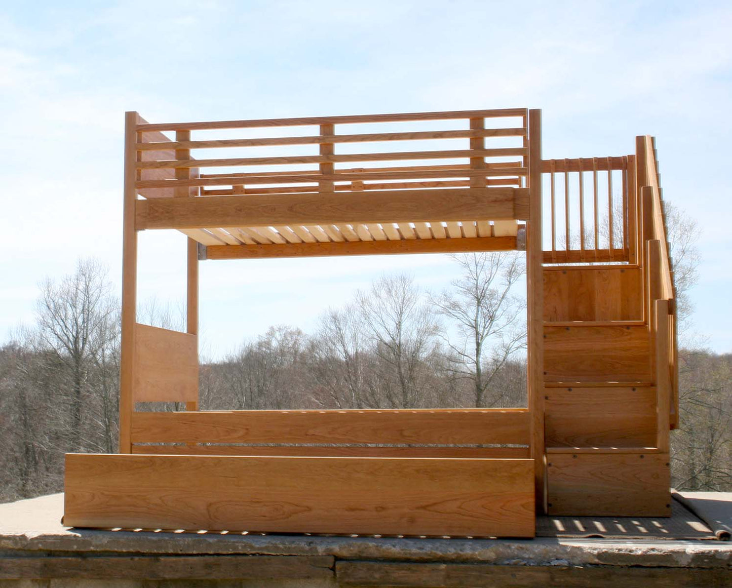 Bunk Bed with Stairs and Trundle btsnv01