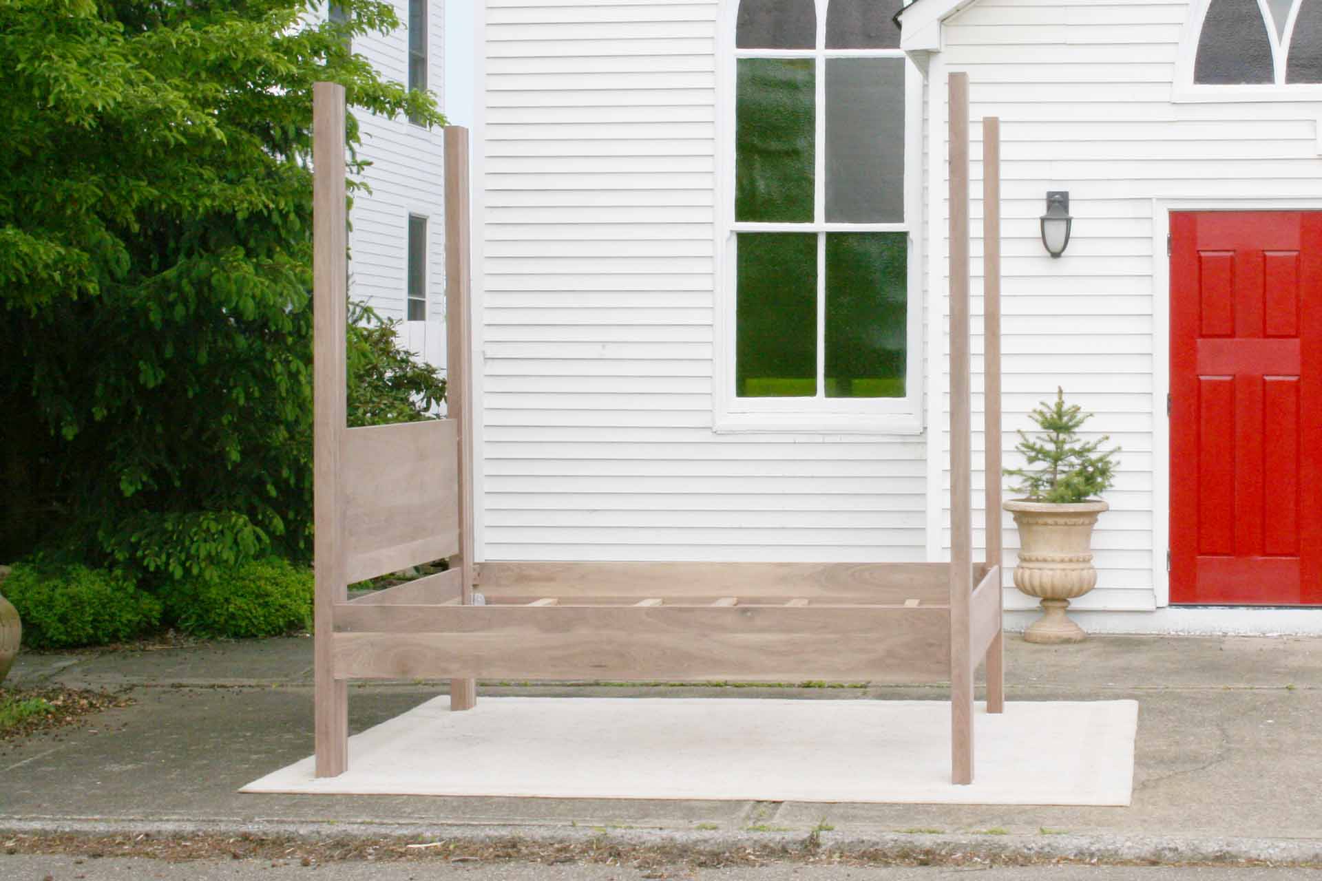 natural modern four poster bed