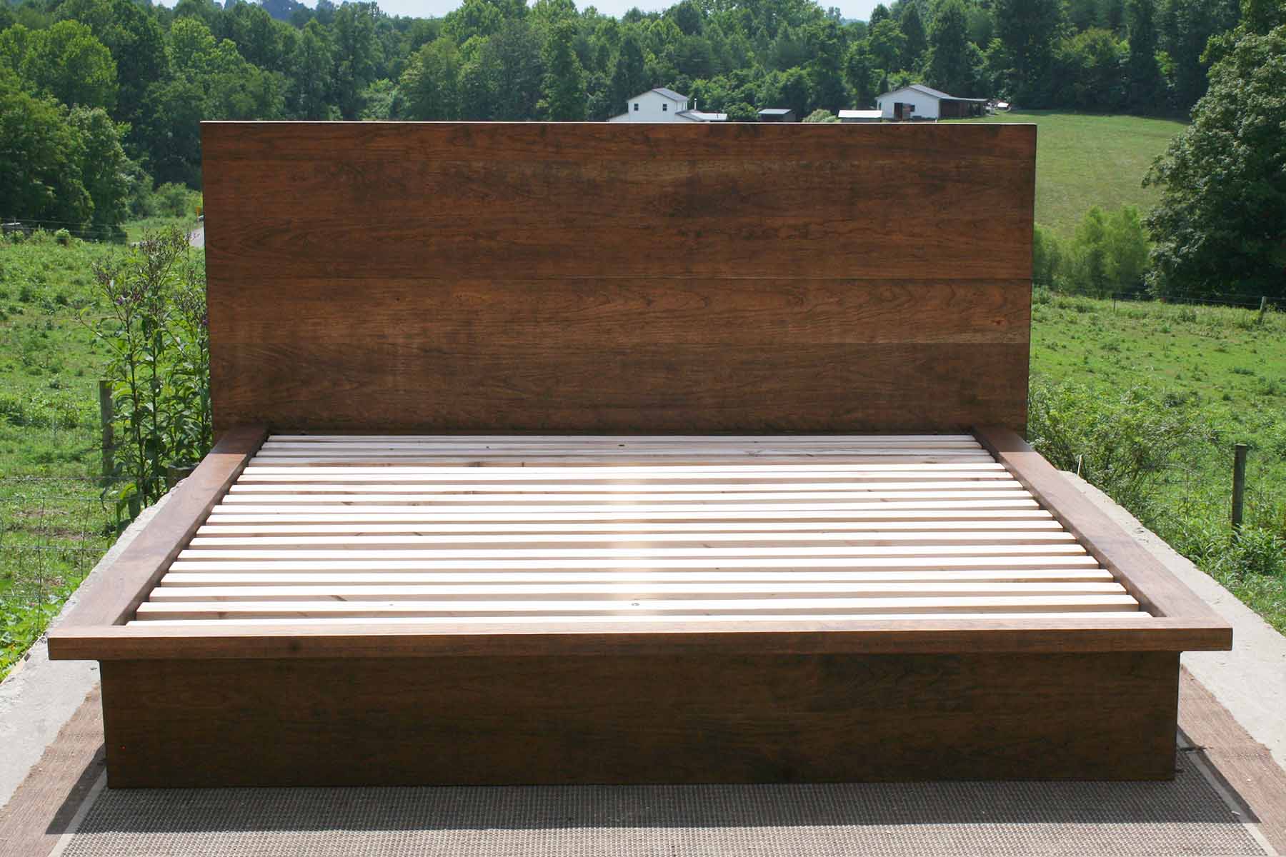 low profile platform bed front view