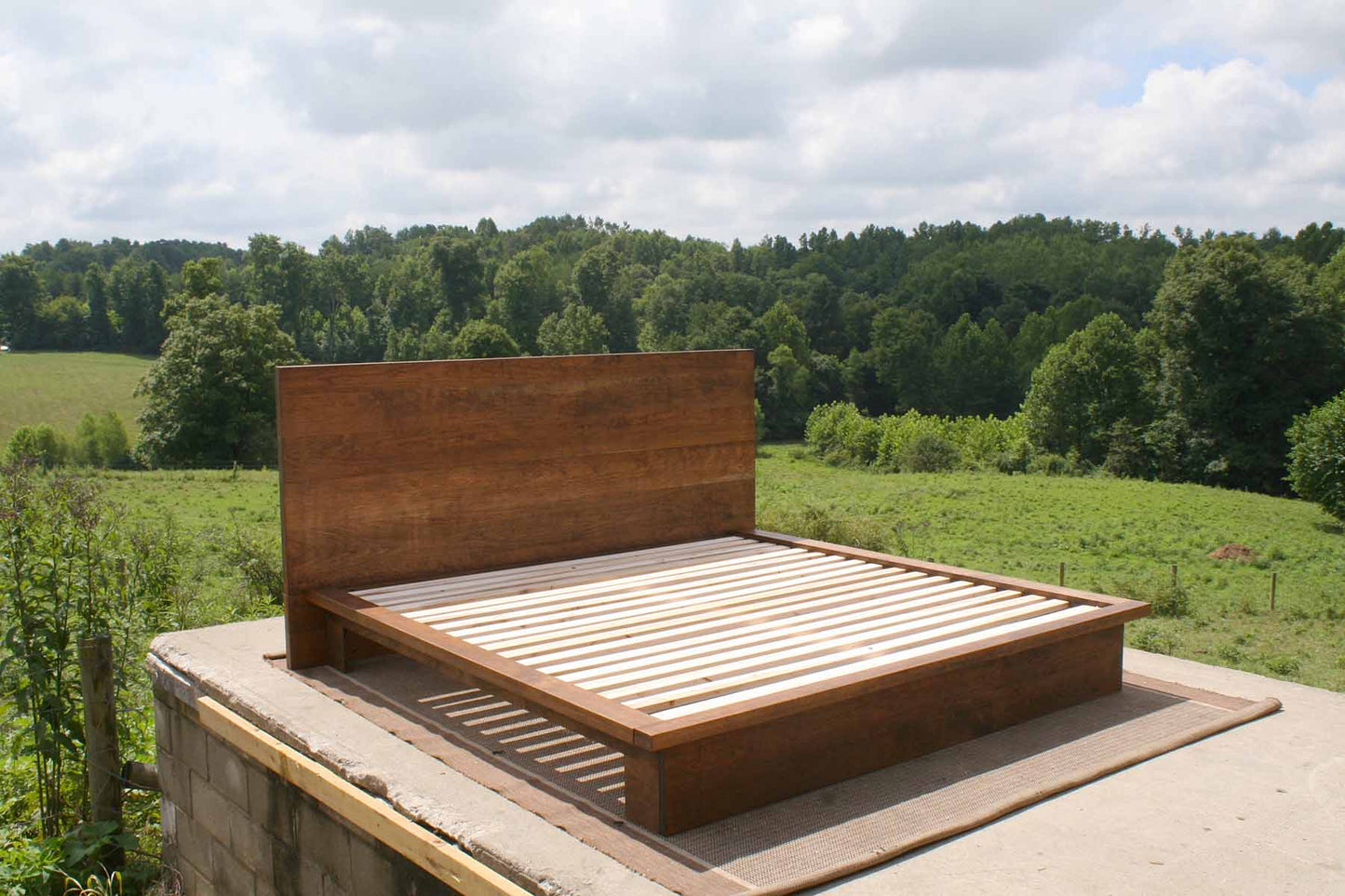 low profile platform bed side view
