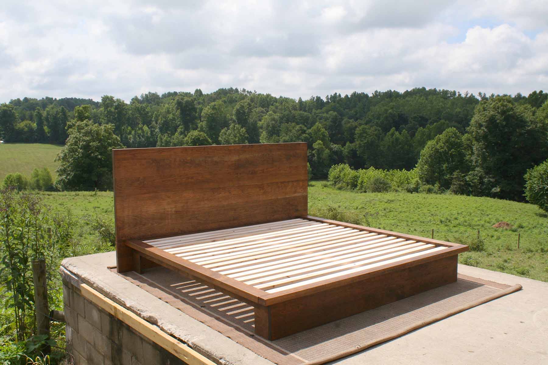low profile platform bed side view