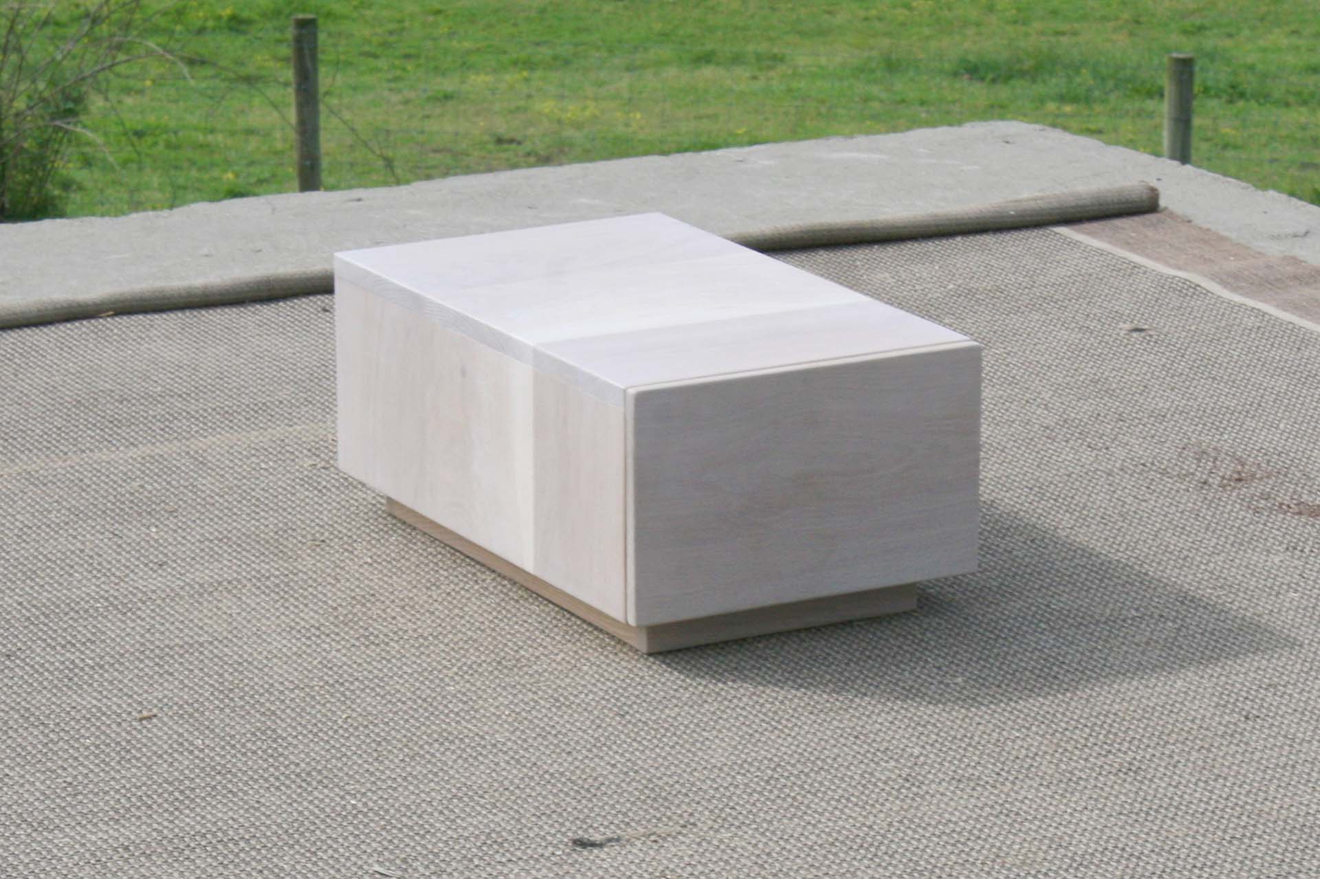 angled view low side table with 1 large drawer