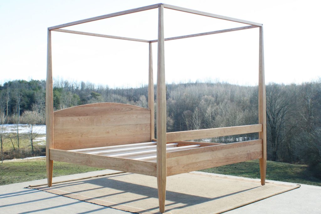 canopy bed with tall legs