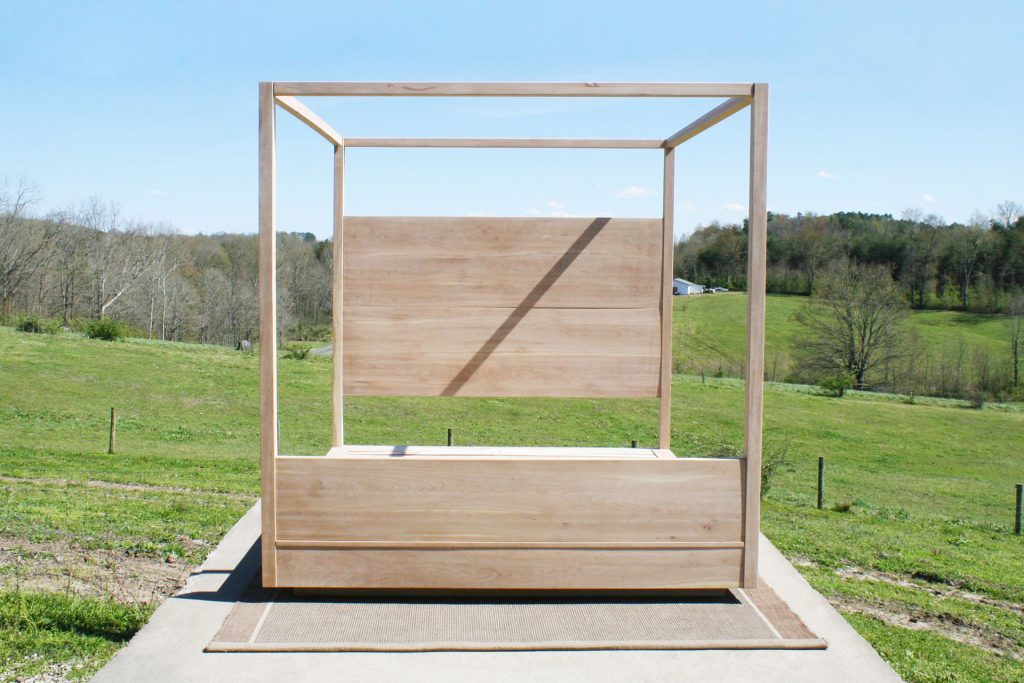 Full canopy Bed with large rail and suspended headboard
