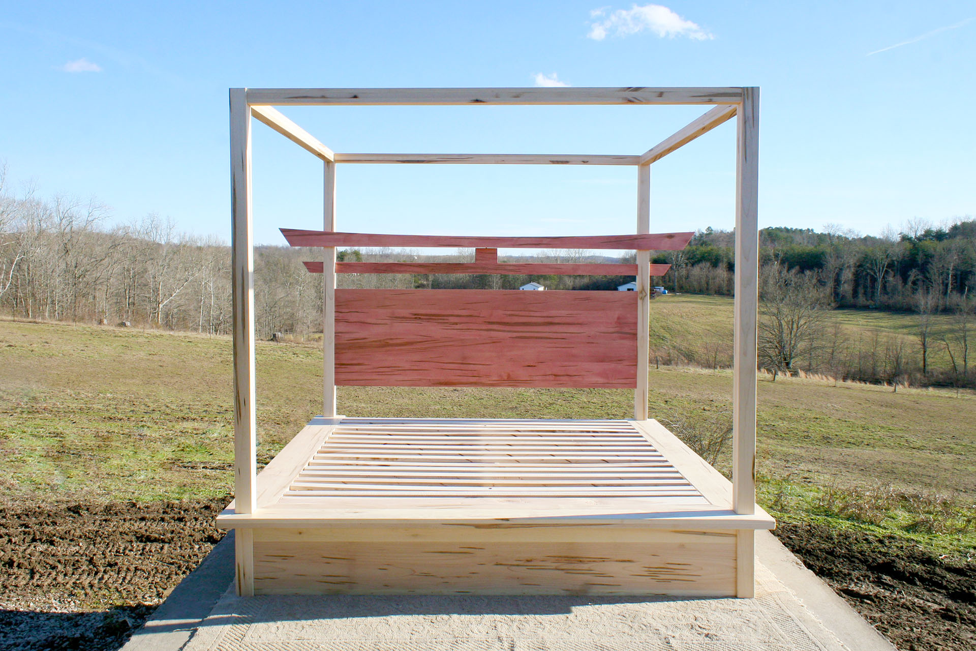 Torii Gate bed with 6 drawers and square canopy